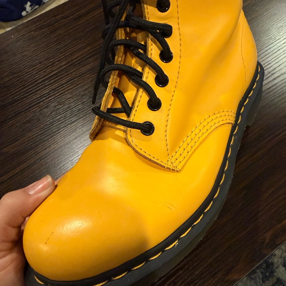 Dr. Martens 1460 Mustard Yellow Boots - Picture 9 of 16